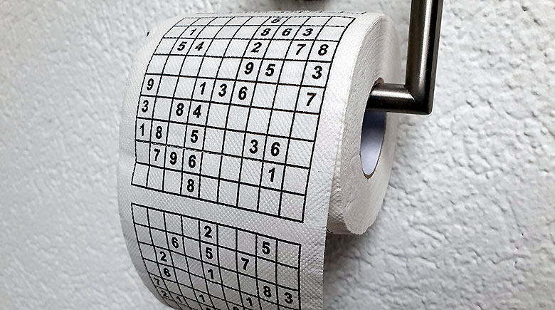 Toilettenpapier mit Sudokus