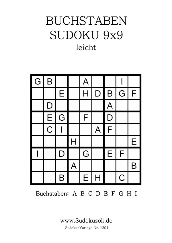 Buchstaben Sudoku 9x9