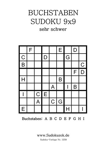 Buchstaben Sudoku extrem schwer