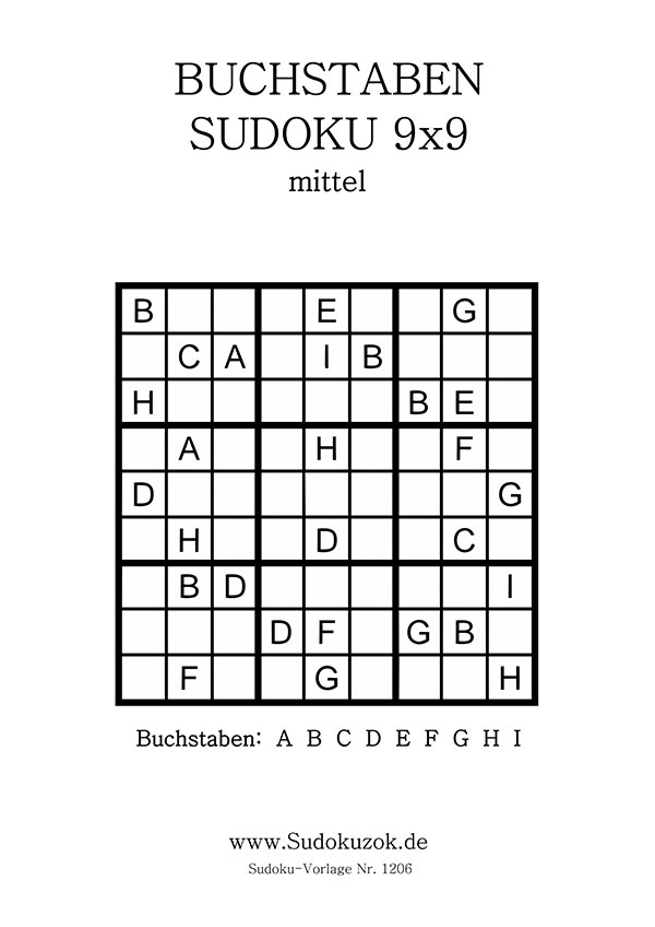 Buchstaben Sudoku kostenlos