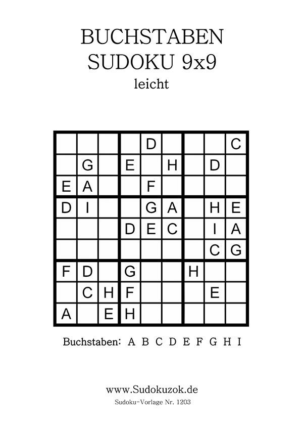 Buchstaben Sudoku leicht