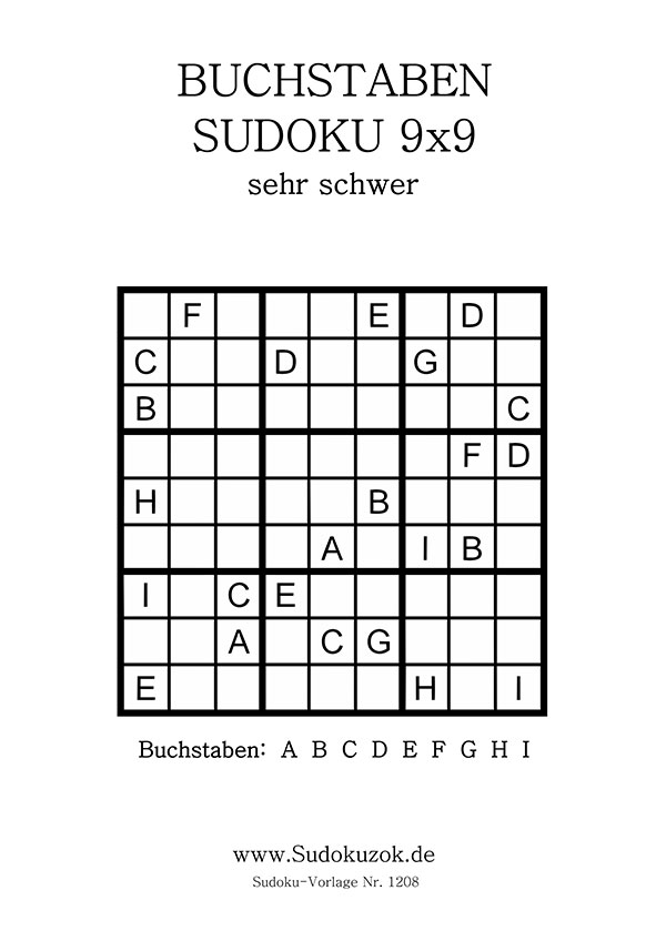 Buchstaben Sudoku sehr schwer