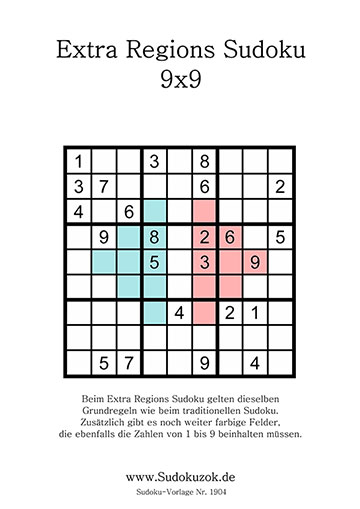 Extra Regions Sudoku Lösungen