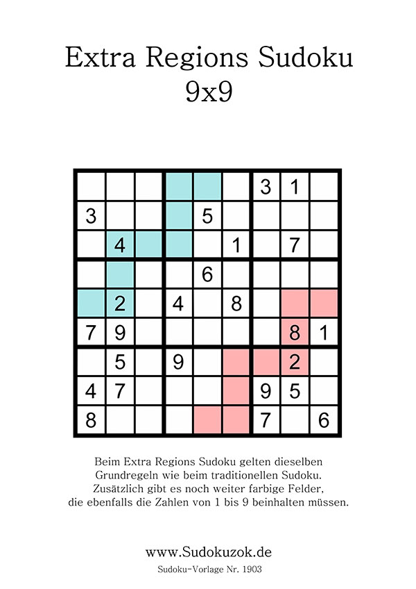 Extra Regions Sudoku Logikrätsel