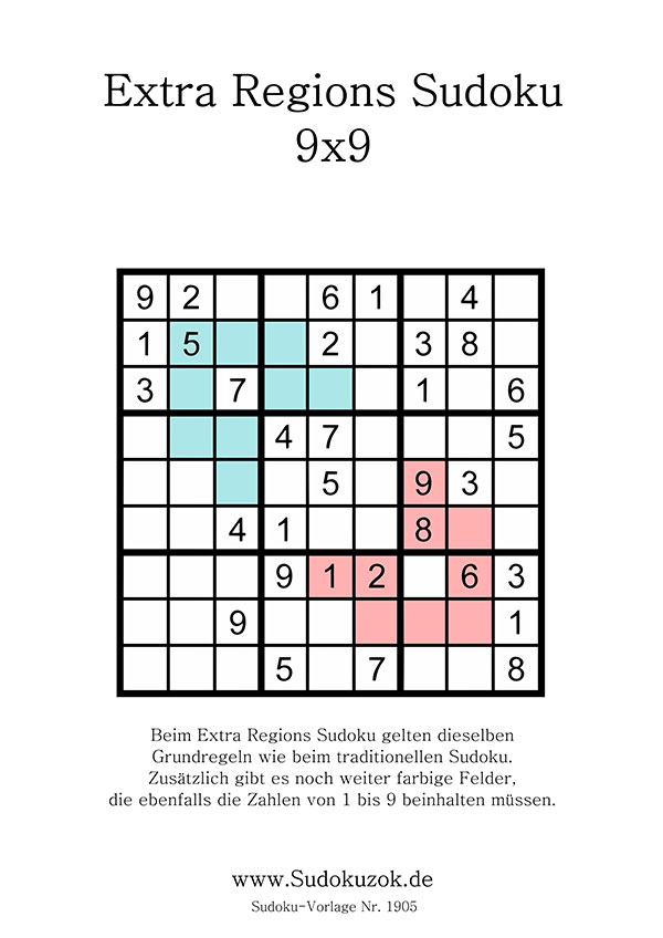 Extra Regions Sudoku Rätsel