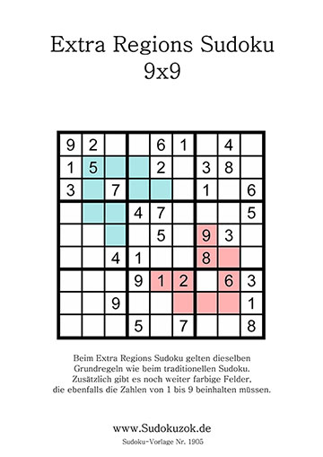 Extra Regions Sudoku Vorlage kostenlos