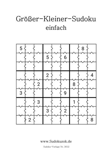 Größer-Kleiner-Sudoku kostenlos-drucken