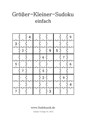 Größer-Kleiner-Sudoku gratis PDF download