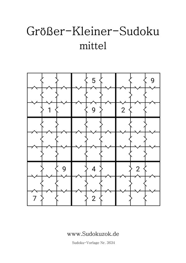 Größer-Kleiner-Sudoku kostenlos