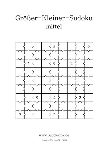 Größer-Kleiner-Sudoku PDF kostenlos