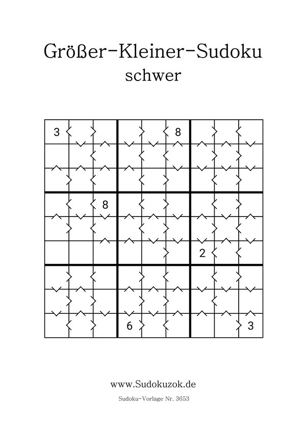 Größer-Kleiner-Sudoku schwer als PDF