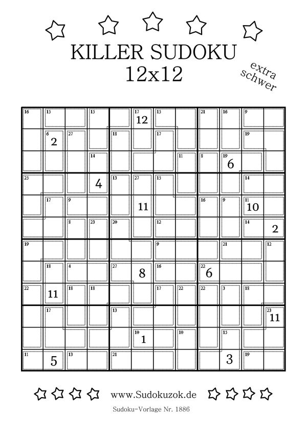 Killer Sudoku 12x12 extra schwer