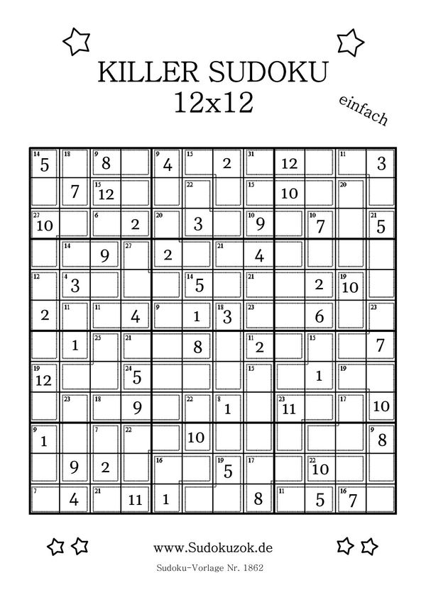 Killer Sudoku 12x12 einfach