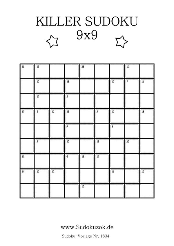 Killer sudoku kostenlos zum Ausdrucken