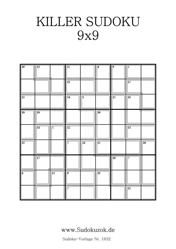 Killer Sudoku mit Lösung