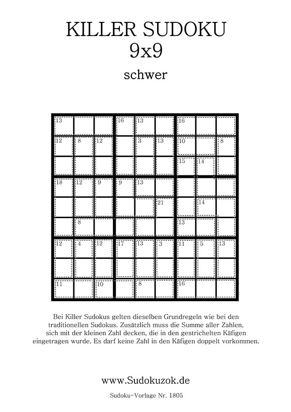 Killer Sudoku schwer