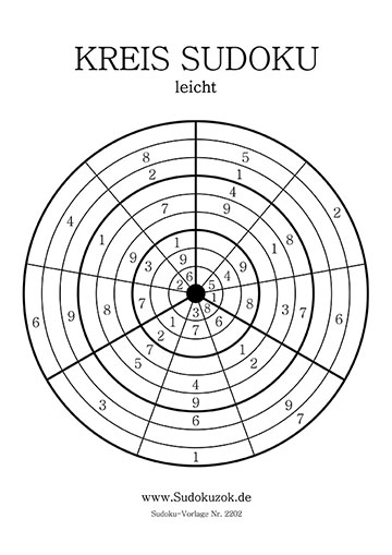 Kreis Sudoku Stufe leicht - kostenlos