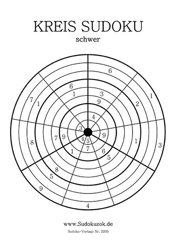 Kreis Sudoku mit Lösungen