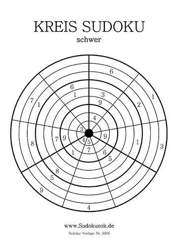 Kreis Sudoku mit Lösungen