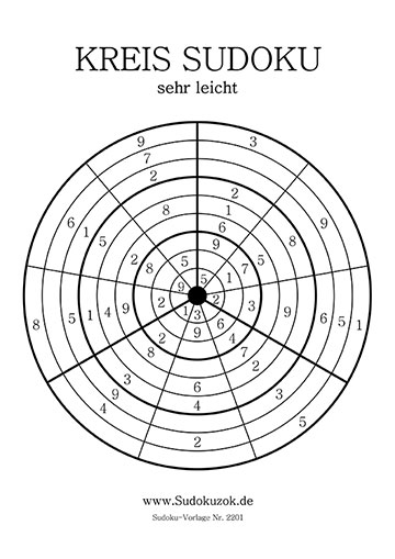 Kreis Sudoku sehr leicht zum Ausdrucken