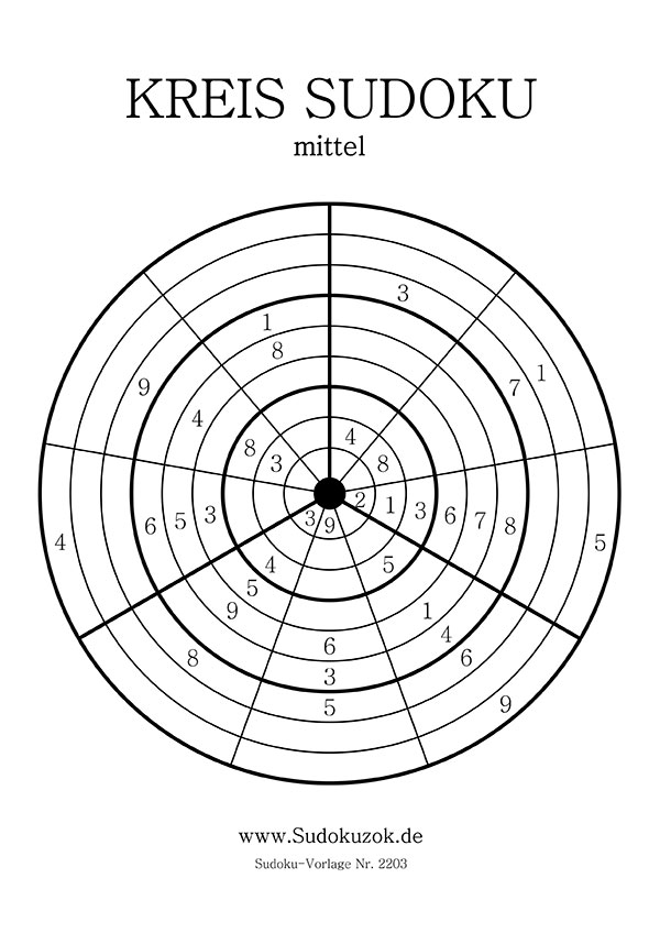 Kreis Sudoku zum Ausdrucken