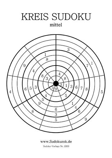 Sudoku kreisförmig zum Drucken