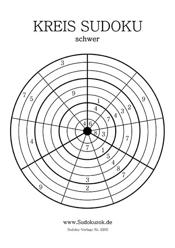 Sudoku kreisförmig schwer