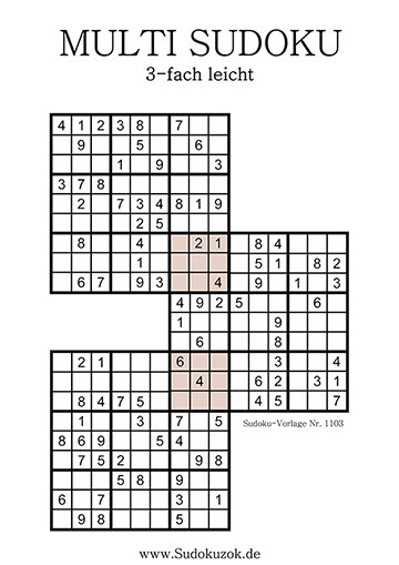 Multi Sudoku mit Lösung zum Ausdrucken
