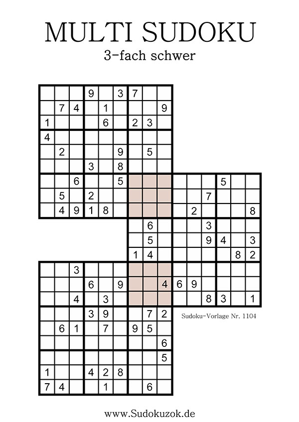 Multi Sudoku schwer drucken