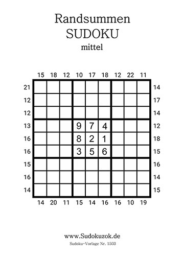 Randsummen Sudoku drucken