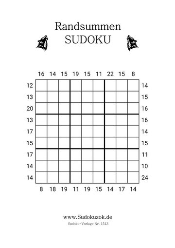 Randsummen Sudoku freies Rätsel