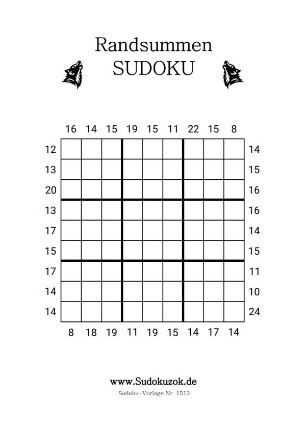 Randsummen Sudoku kostenloses Rätsel