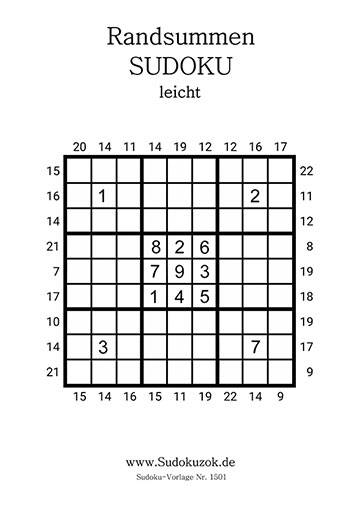 Randsummen Sudoku 9x9 leicht