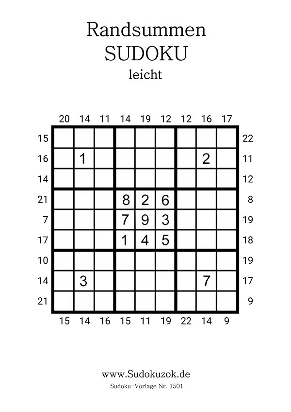 Randsummen Sudoku leicht