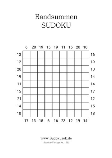 Randsummensudoku kostenfrei drucken
