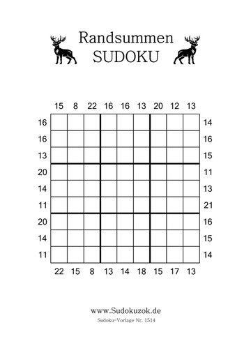 Randsummen sudoku PDF kostenlos herunterladen
