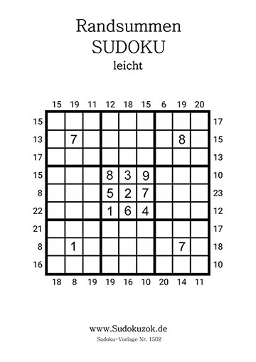 Randsummen Sudoku als PDF