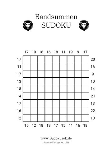 Randsummen Sudoku für Profis kostenlos zum Ausdrucken