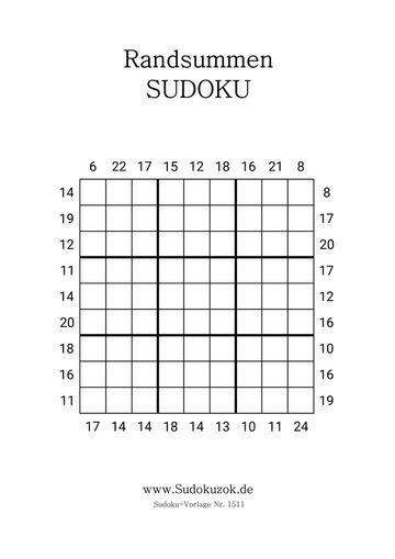 Randsummensudoku kostenfrei drucken