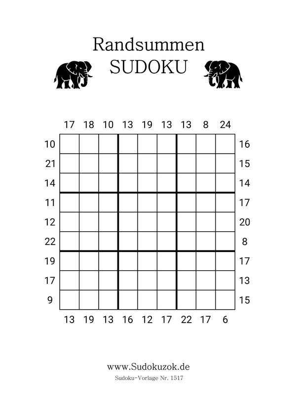 Summen Sudoku ausdrucken
