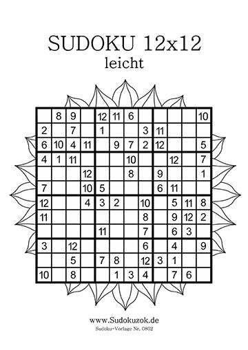 Sudoku 12x12 zum Drucken