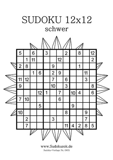 Sudoku 12x12 schwer mit Lösung