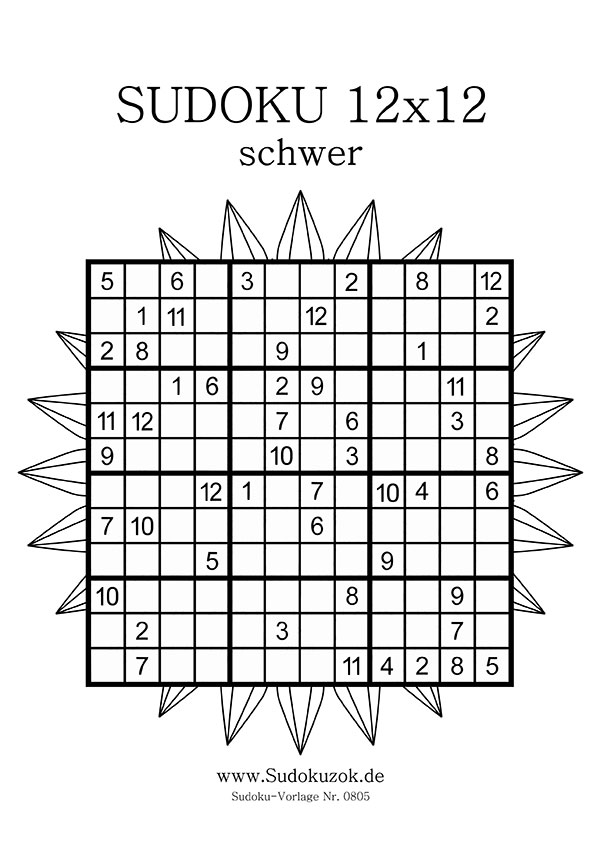 sudoku 12x12 schwer