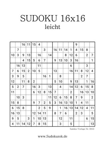freie Sudoku 16x16