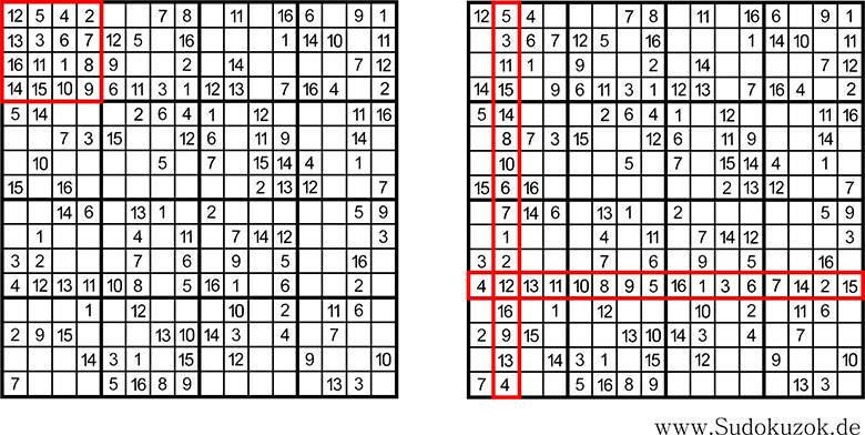 Sudoku 16x16 - Regeln und Anleitung
