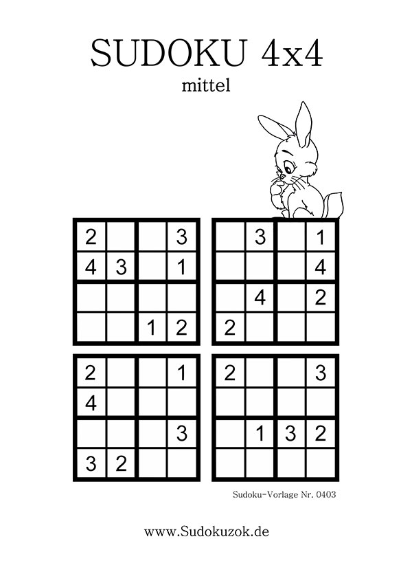 Sudoku 4x4 für Kinder