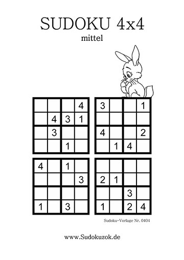 Sudoku 4x4 PDF  zum Download