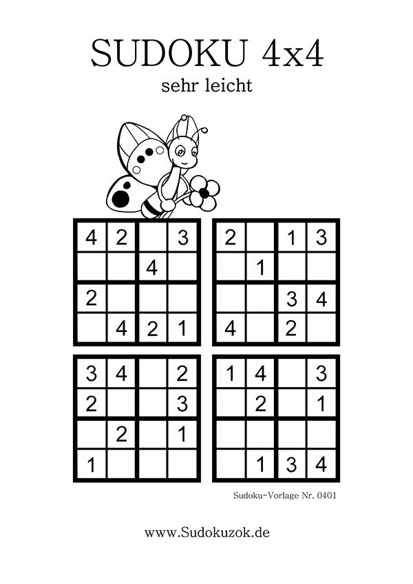 Sudoku 4x4 sehr leicht