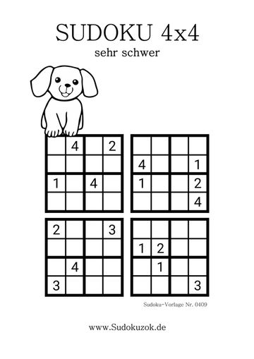 Sudoku 4x4 sehr schwer PDF download