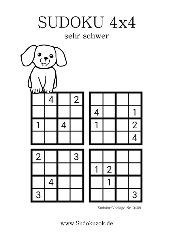 Sudoku 4x4 sehr schwer herunterladen